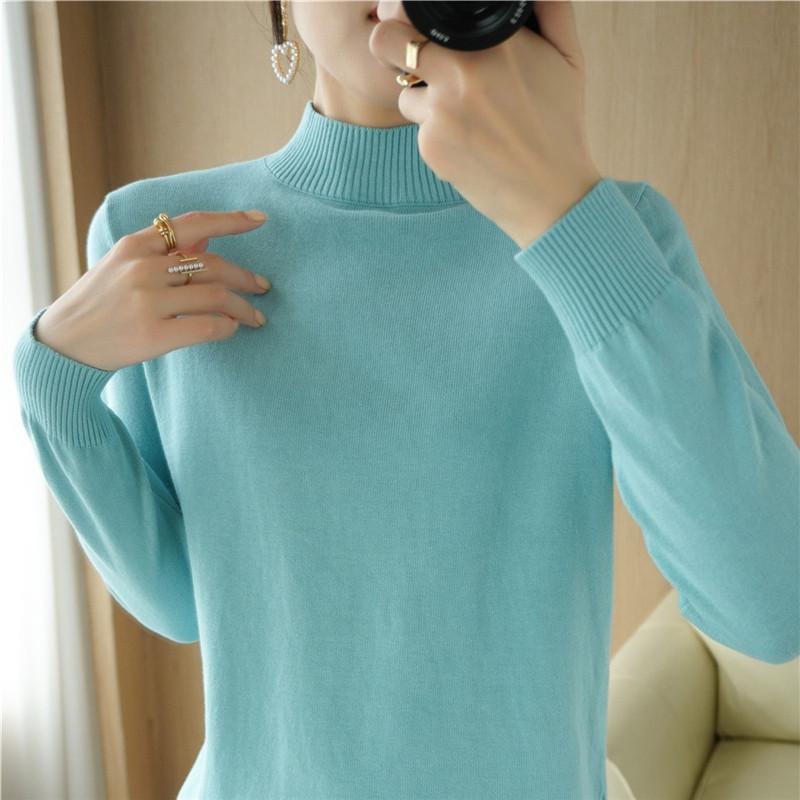 Damegenser MODERN NEW SAGA Vårullgensere Turtleneck strikket genser Høst Dame Jumper Strikket Topp