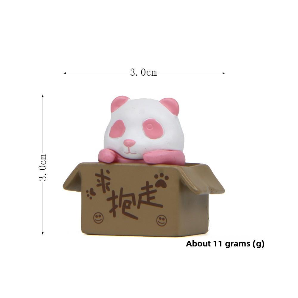 Panda Little Cute In The Cardboard Box Resin Ornaments For Home Office And Gift