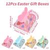12 Pieces Cute Easter Paper Candy Box Empty Thickened Bunny Eggs Party Box Large Capacity Unique Gift Packaging Box Birthday