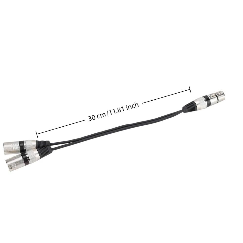 

Zinc Alloy Plug Audio Mic Extension Cable 30cm Length XLR Splitter Cable for Canon For Microphones чорний