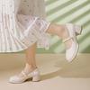 Mary Jane francesi nuove estive bianche tacco spesso retrò tacco spesso tacco alto scarpe singole