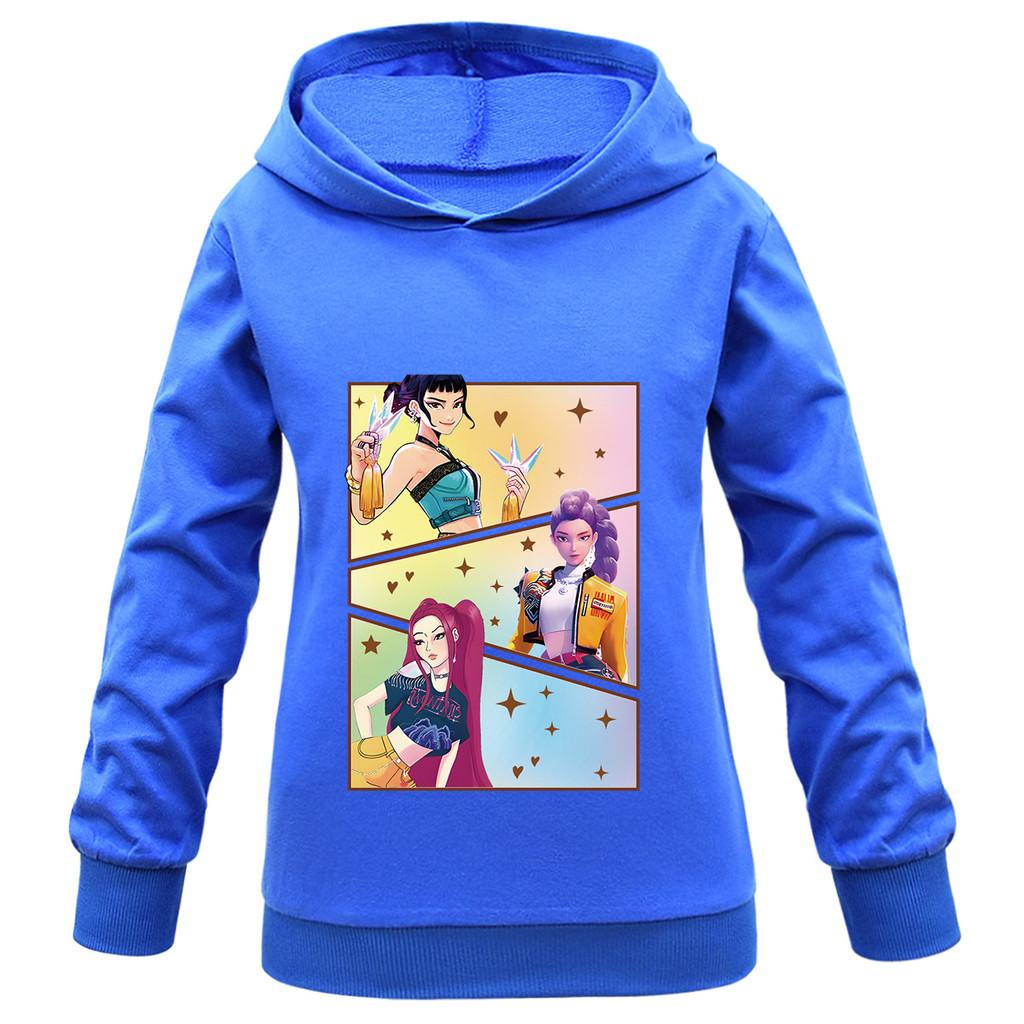 Kids Girls Anime Cartoon K-POP Rumi Zoey Mira Printed Casual Long Sleeves Sweatshirt Hoodies