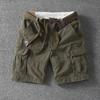 Pantaloni Scurți Albi de Vară pentru Bărbați Casual Outdoor cu Buzunare Cargo