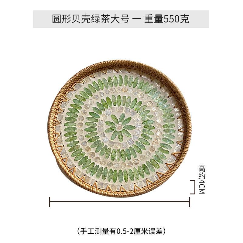 30-35cm Handmade Rattan Decorative Round Restaurant Storage Picnic Basket