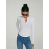 Discoglam 5-Button Henley Shirt Fancy Silm Long Sleeves Bottoming Shirt Tops Outerwear T-shirt Female Spring & Fall