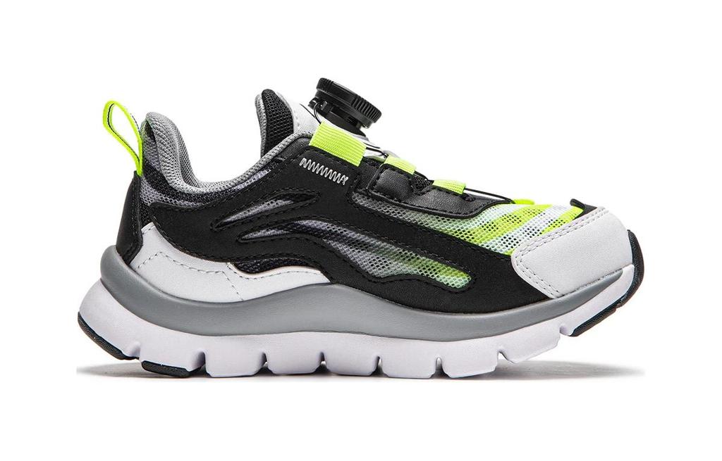 LINING YOUNG Little Aurora Cushioning Rebound Low top Kids' Running Shoes White Black Green Children Aged 3 7 Years Old YKNU090-9