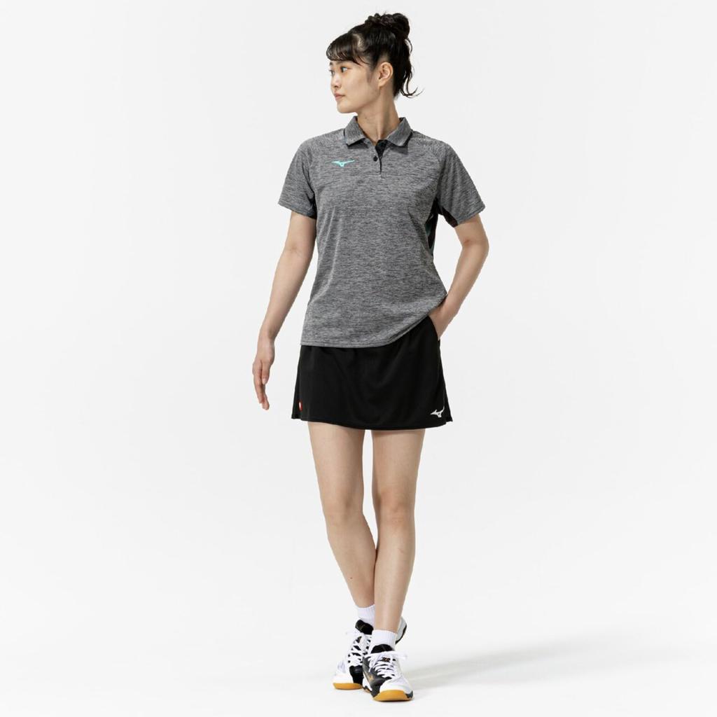 Table Tennis Size 82JBC220 Skirt, Moisture-Wicking, Quick-Drying, Women's, Black, L,