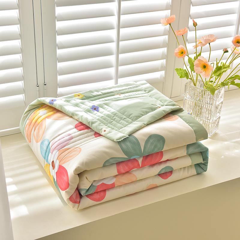 Summer Patchwork Quilt Flower Printed Quilted Bedspread For Beds Single/Queen/King Size Comforter/Duvet For Summer