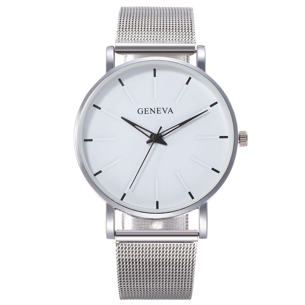 Geneva Mens Quartz Watch Alloy Band With Decorative Dial For Casual Wear