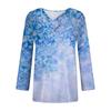 Long Sleeve Blouses For Women Casual V Neck Button Down Shirt Vintage Floral Print Blouse Tops Loose Fit Fall Shirt Top