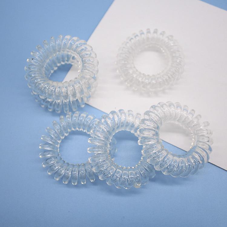 8PCS High Quality Hair Scrunchie Transparent Telephone Wire Elastic Hair Bands for Children Headwear