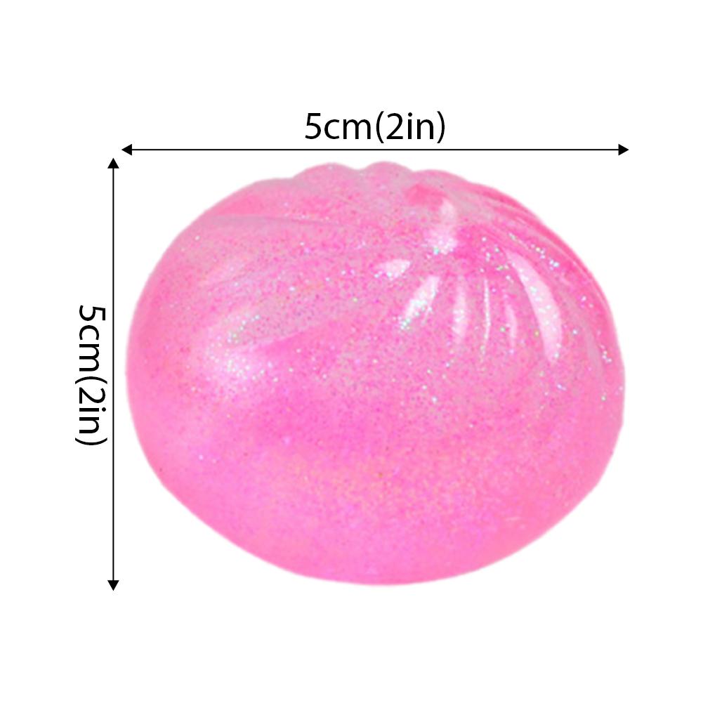 Clear Bun With Gold Powder Slow Rebound Maltose Toy Transparent Stress Ball Kawaii Decompression Toy Stress Relief For Kids
