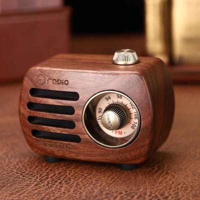 Retro Design Bluetooth Lautsprecher mit UKW-Radio R818-A/C Dunkelbraun