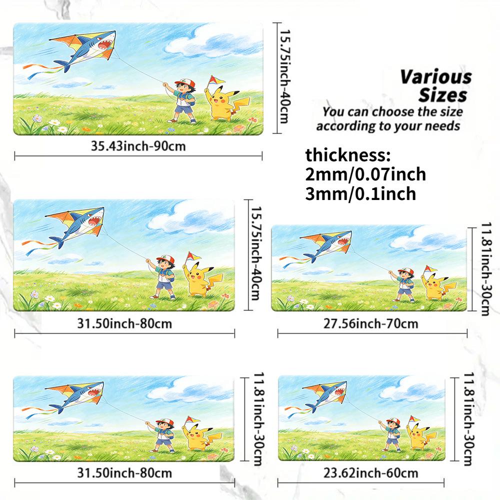 Pokemon Ash Pikachu Gaming Mouse Pad NonSlip Desk Mat in Multiple Sizes 30x80x0.2cm
