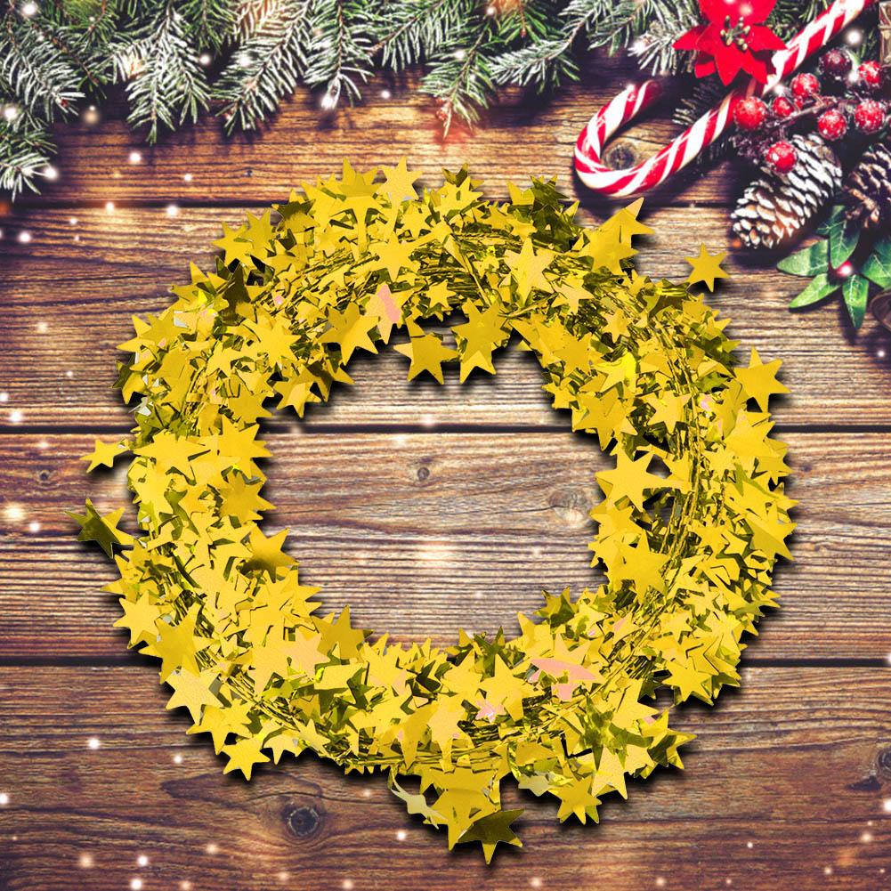 7.5m Small Star Garland Christmas Tree Wedding Party Decoration Clothing Accessories (Gold)