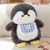 Penguin Doll Plush With Checkered Scarf Decoration For Kids Play Gift And