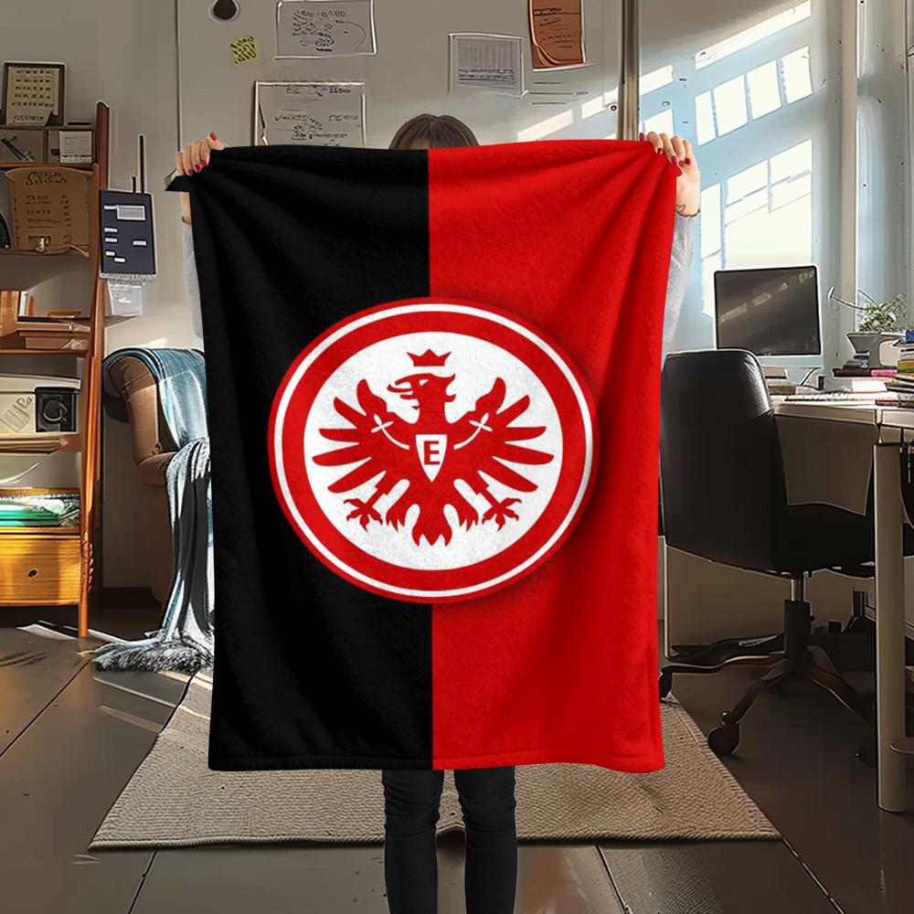 1pc Eintracht Frankfurt Print Flannel Blanket, High quality Comfortable for All Seasons, Home Decor, Warmth and Comfort, Perfect for Christmas Gifts37