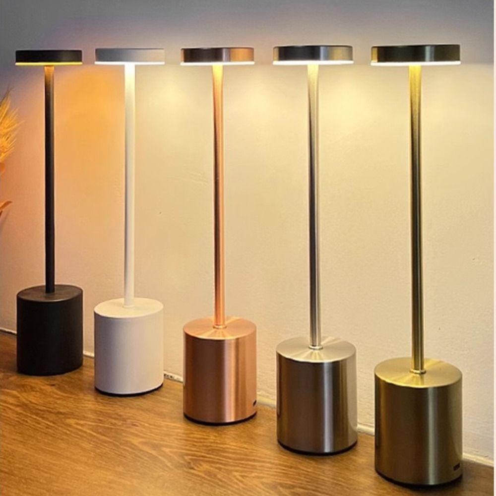 Portable Touch Sensor LED Table Lamp Wireless 3Colors Adjustable Desktop Night Light Rechargeable Reading Lamp