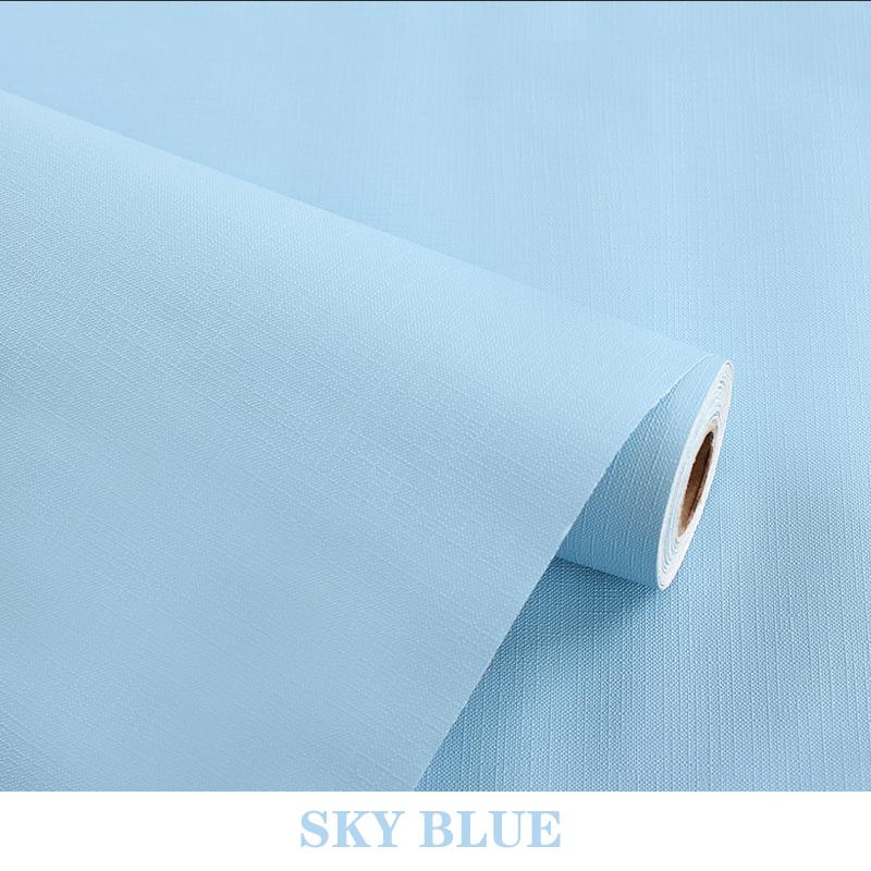 Pure Color Wallpaper PVC Waterproof Moisture-proof Self-adhesive Color of Macaron Wallsticker Furniture Renovation