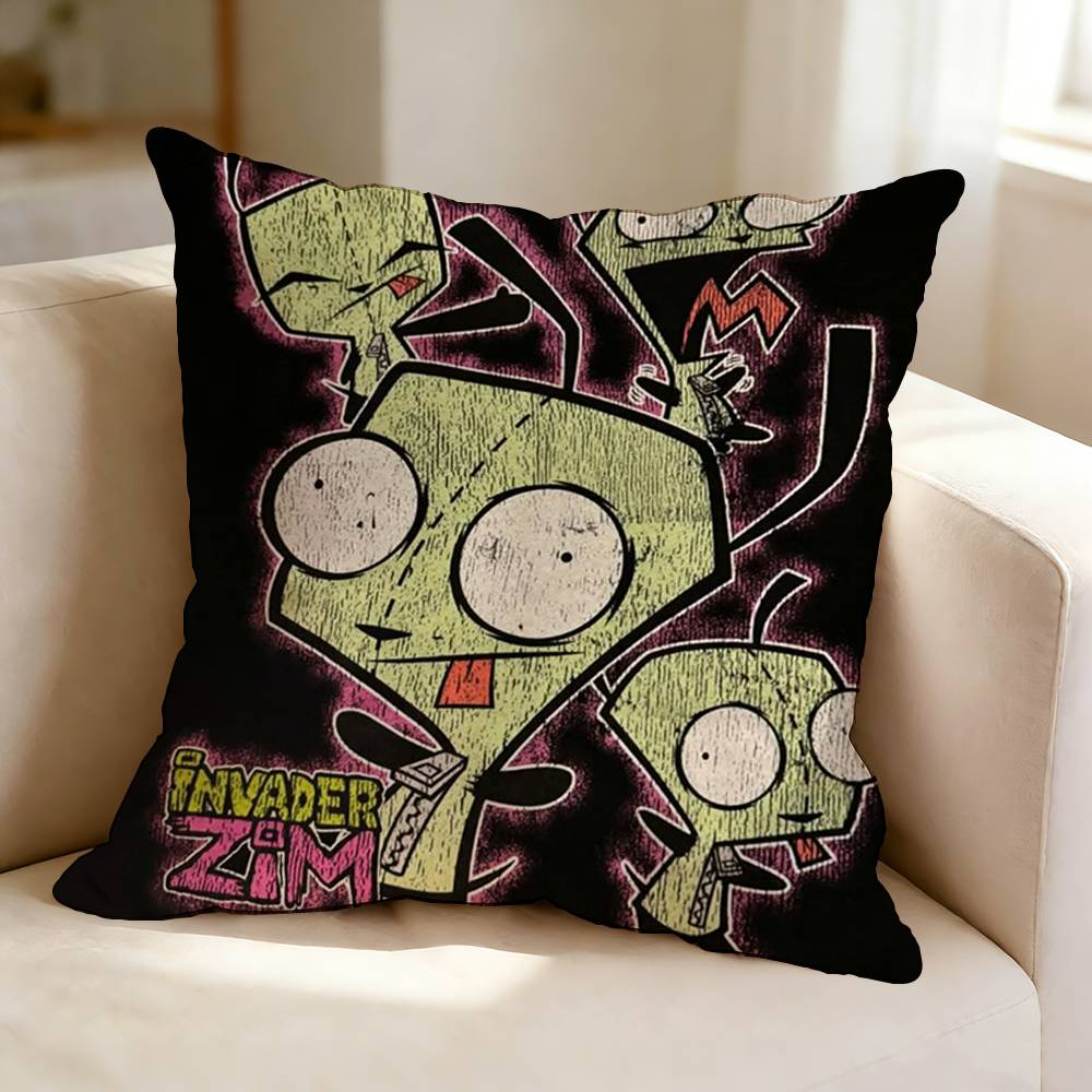 Animation IInvader ZZim GGIR  Square DoubleSided printed Pillow Case Bedroom Bedside Pillow Sofa Cushion Cover
