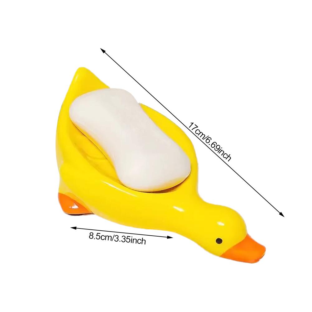 1 Stück Niedliche Enten Seifenschale Selbstentwässernde Kunststoffablage Badezimmer Aufbewahrungsregal Keine Wasseransammlung Perfekt für Dusche Waschbecken oder Badewanne
