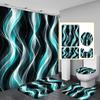 Ensemble de rideau de douche 4 pièces avec tapis de bain antidérapant, housse de siège de toilette, tapis de contour et 12 crochets, Décoration de salle de bain