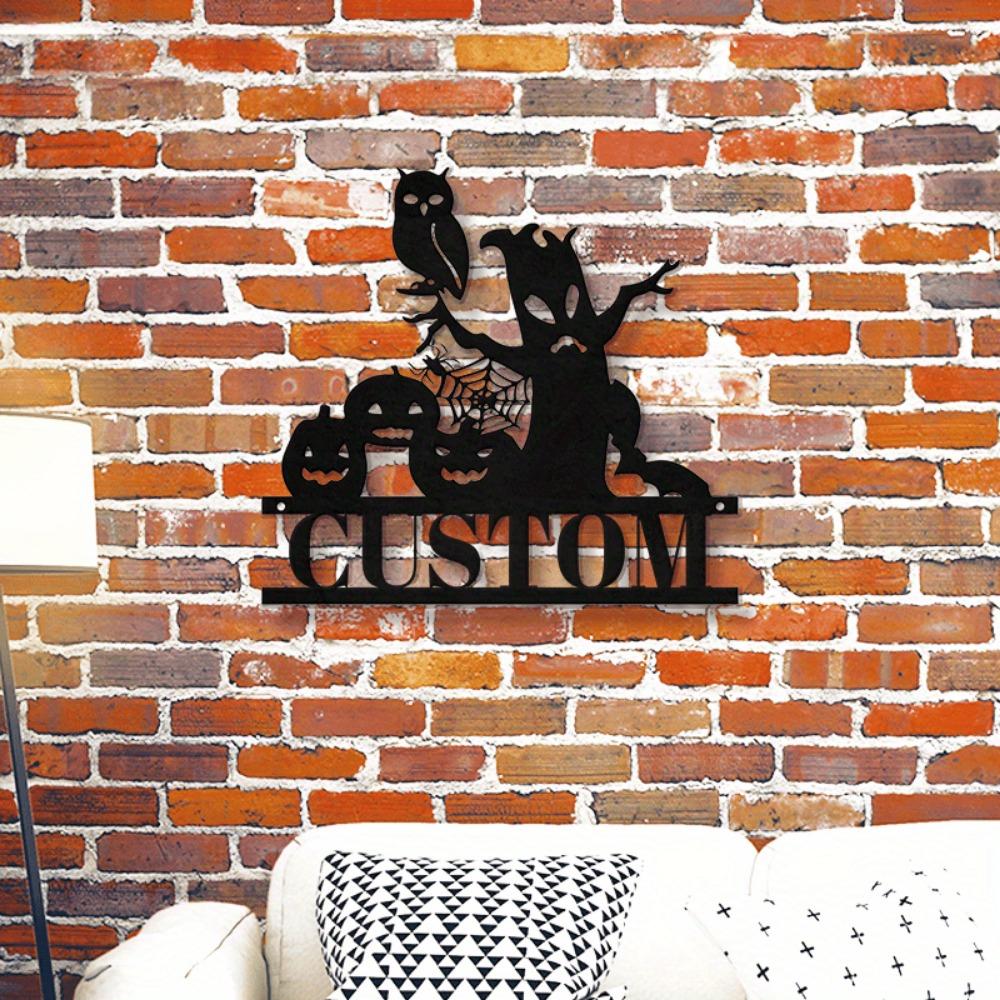 Halloween Metal Wall Art Spooky Tree Owl Pumpkin Bat Decor Metal Sculpture Gift