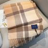 British plaid pure wool scarf men and women winter girls couple British plaid warm scarf gift
