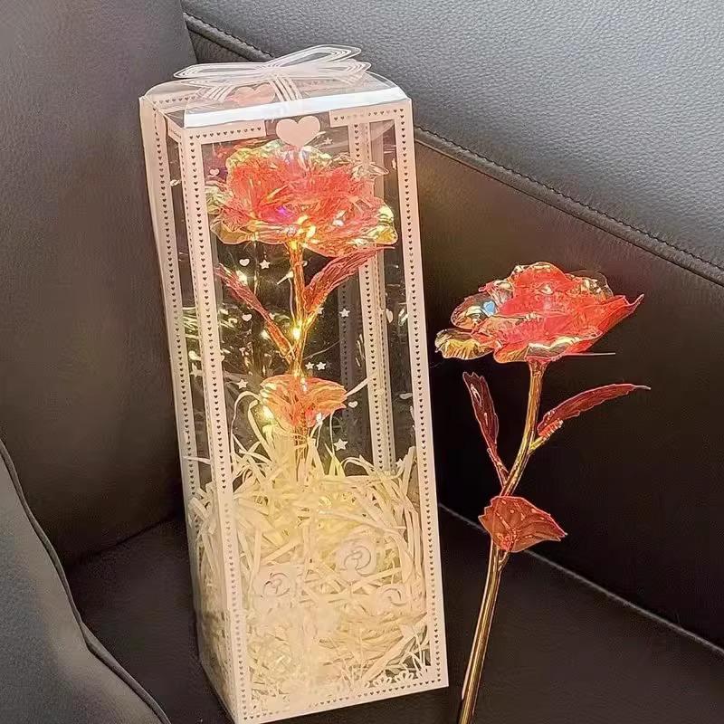 Leuchtender Sternenhimmel Goldene Rose: Romantisches Valentinstagsgeschenk für Ehefrau, Freundin oder Geburtstag der besten Freundin