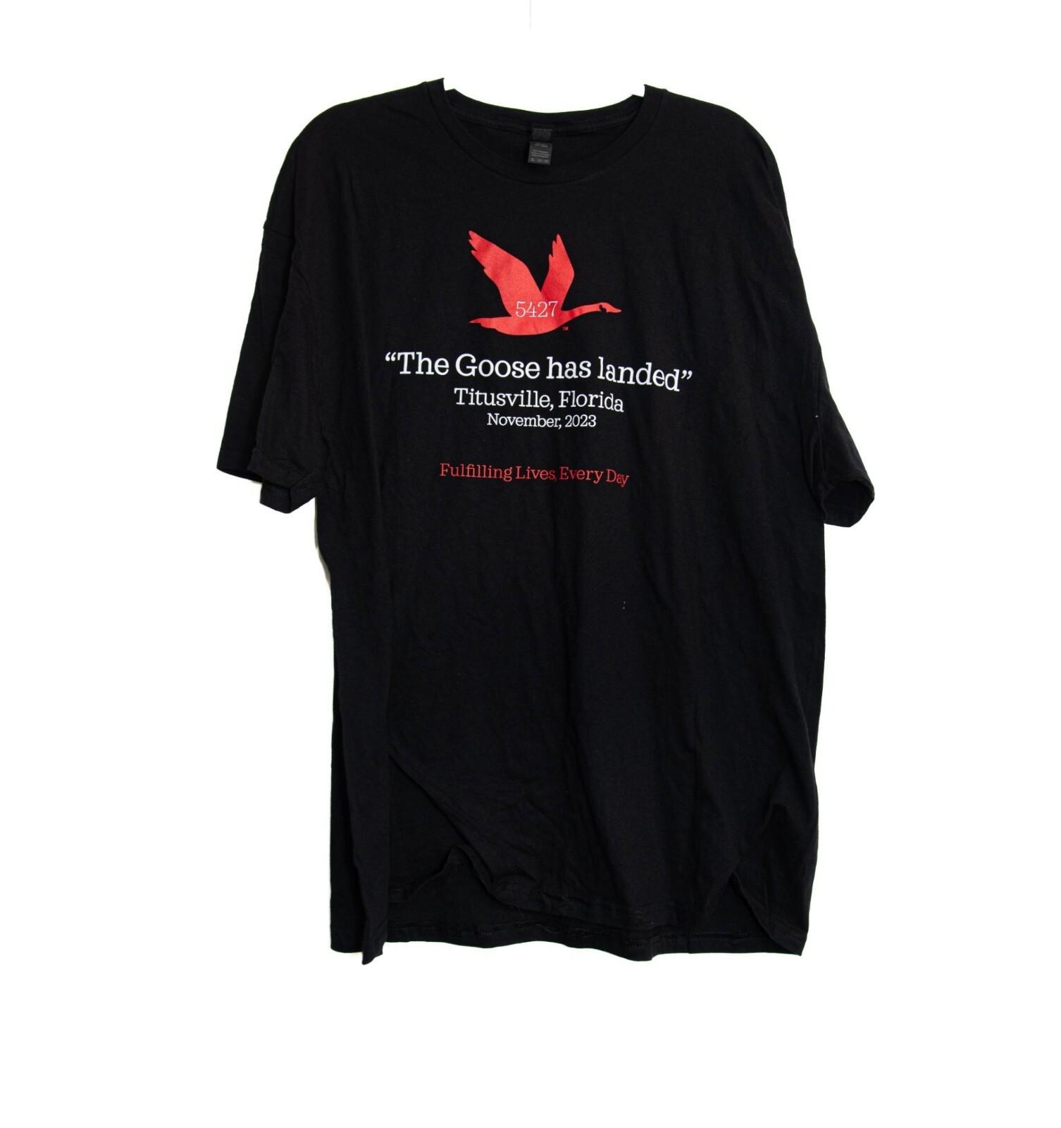 The Goose Has Landed Black Graphic T-Shirt 2XL Titusville Florida 2023 Cotton XXXL