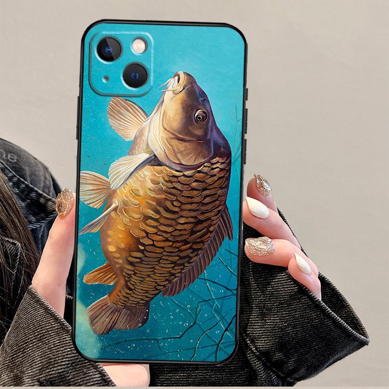Carp Fishing Phone Case For iPhone 17 Pro Max 14 13 12 11 15 16 Pro Max Mini 15 Plus 16e 17 Air Cover