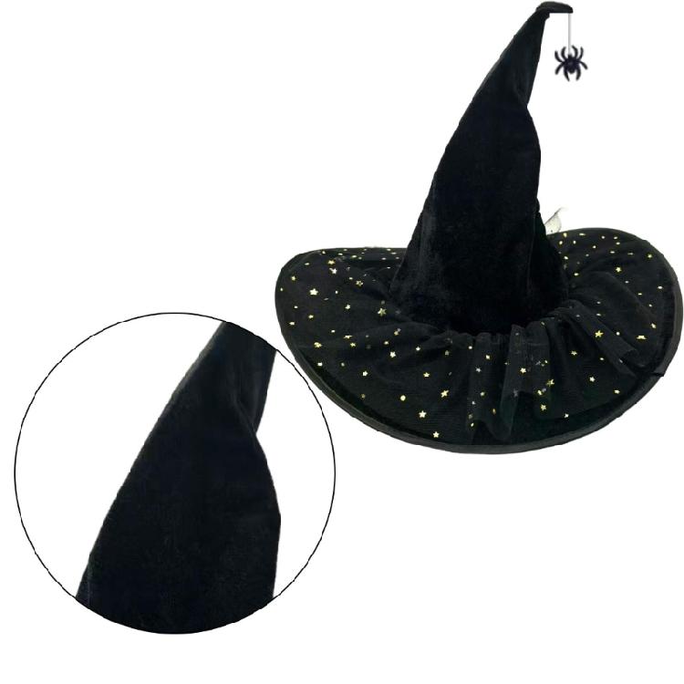 Witch Hat 36cm High Pointed Wizard Hat Adult for Women Men Masquerade Cosplay Halloween Costume Accessories