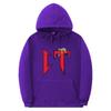 Unisex Oversized Hooded Sweatshirt With Printed Design Ribbed Hem Loose Fit Long Sleeve Cotton Pullover Winter