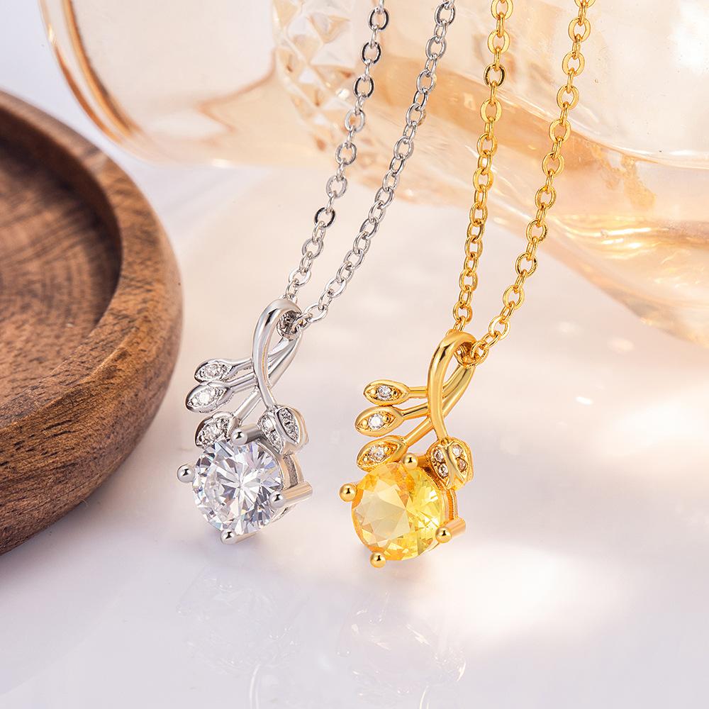 1PC new lucky leaf fashion chain, Korean niche design exquisite neck chain