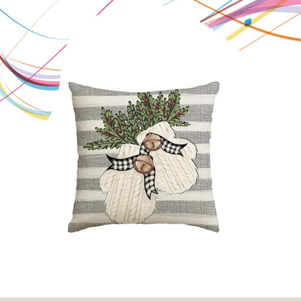Christmas Linen Pillowcase accesorios para auto Festival Home Decorative Cushions Sofa 45X45 Living Room Sitting Cushion Cover