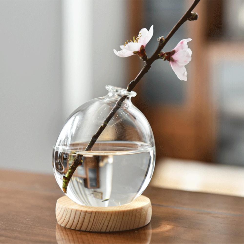 Creative Bubble Vase Hydroponic Glass Vase Transparent Pink Flower Arranger Table Decoration Ornament Nordic Home Decor