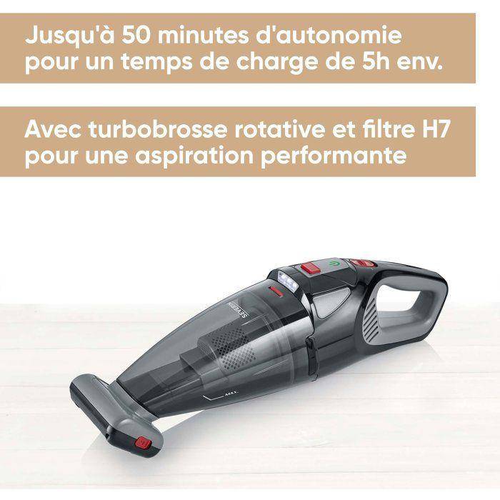 SEVERIN HV7147 - Aspirateur a main et balai 2-en-1 - 5 500 Pa - 50 min - 650 ml - Noir / Gris / Rouge