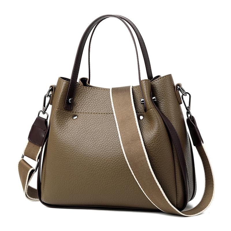 Bags 2025 New Wide Strap Women's Bag Commuter Large Capacity Bucket Bag Versatile Fashion One Shoulder Women's Handbag