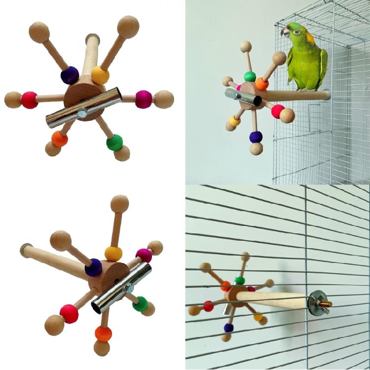 Birdcage Climbing Rotating Perch Wheel Toy Parrot Perches Cage Accessories Toy Resting Perch Toy for Parakeets Budgies