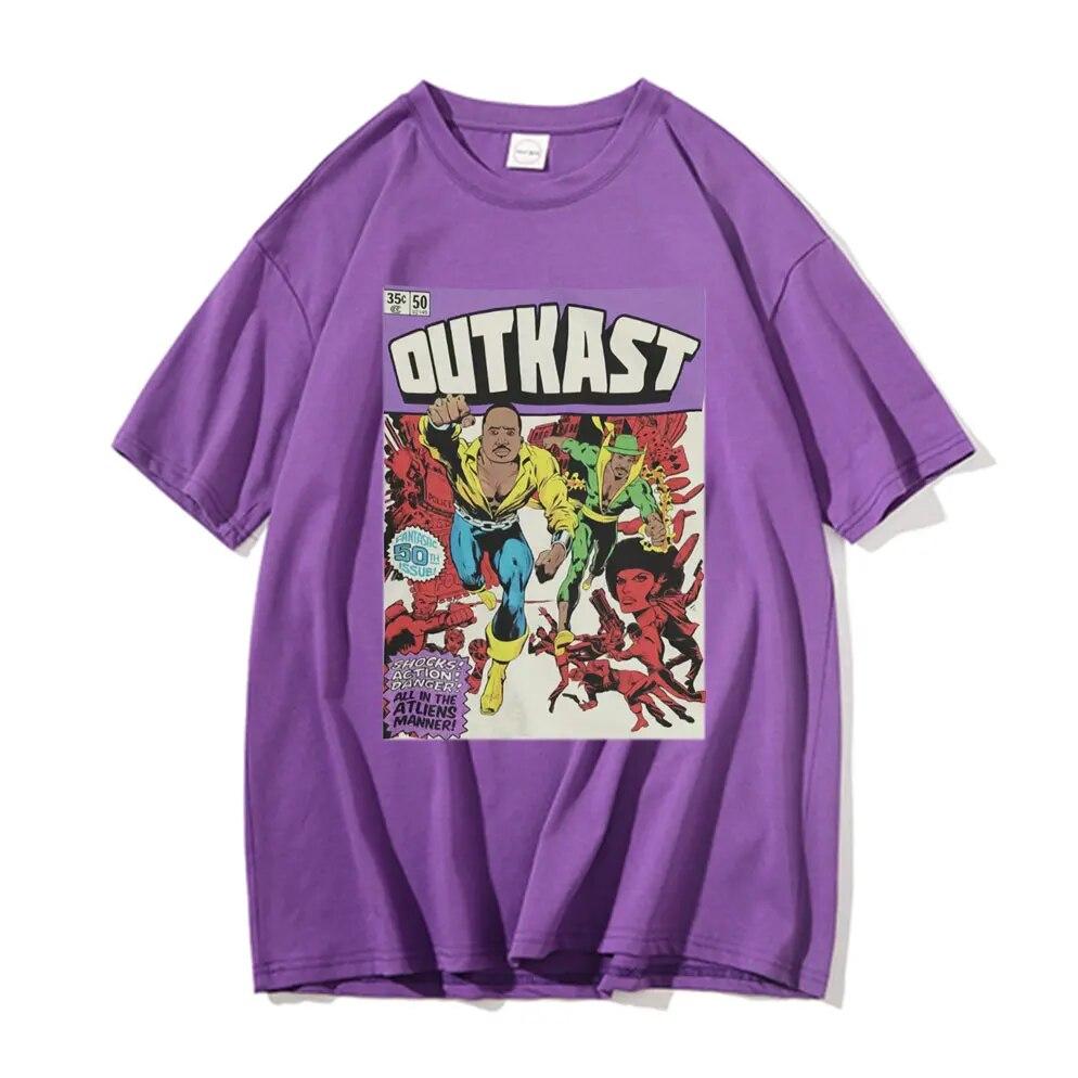 Tričko inspirované komiksem Outkast s rapovým grafickým potiskem Unisex Dámské Vintage tričko Unisex Bavlna Oversized Tričko Unisex Hip-Hop trička