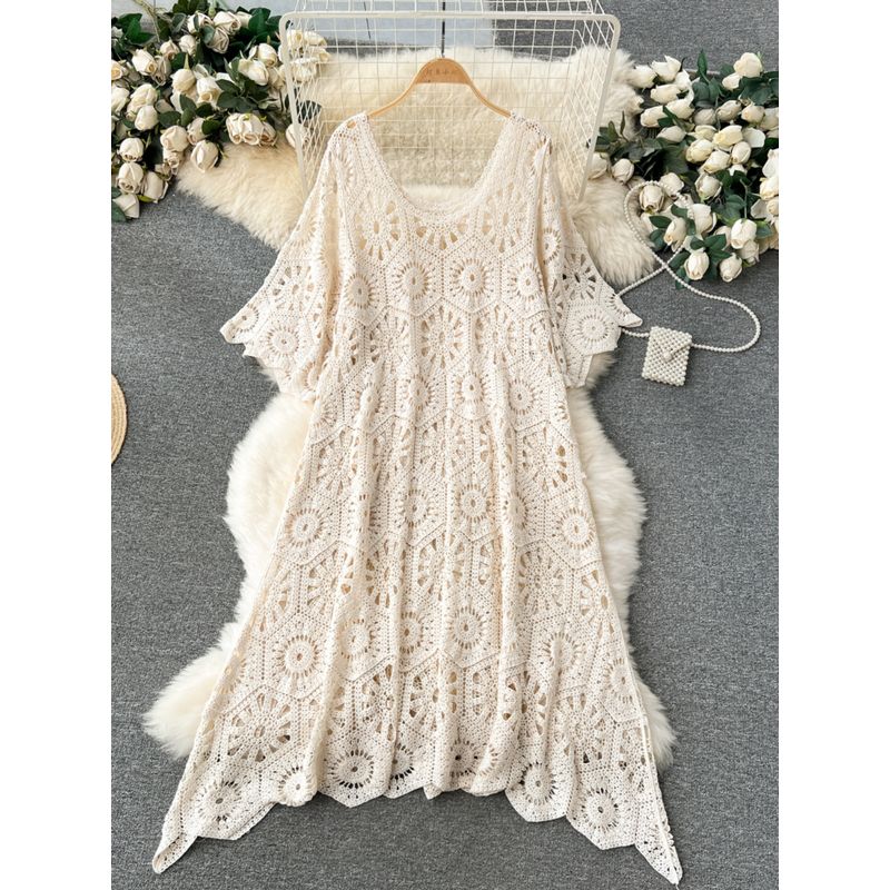 Age-Reducing Wear Hollow Dress Niche Style Casual Crocheted