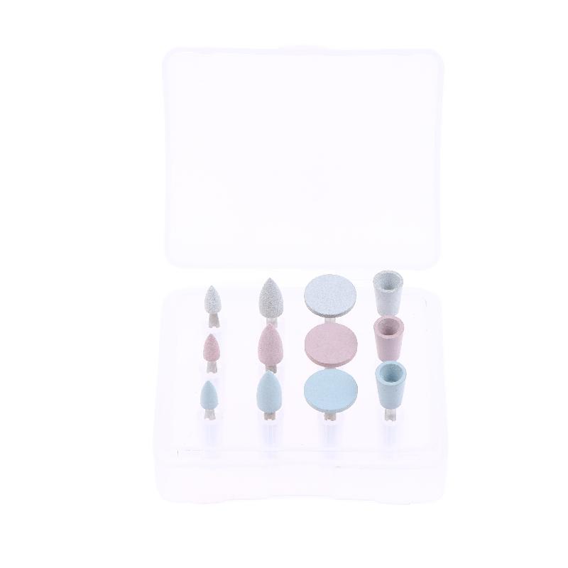 12 Pcs/Box Silicone Polishing Kit, RA 2.35mm For Polishing Resin Porcelain Composites With Low-Speed Handpiece Laboratory Tool