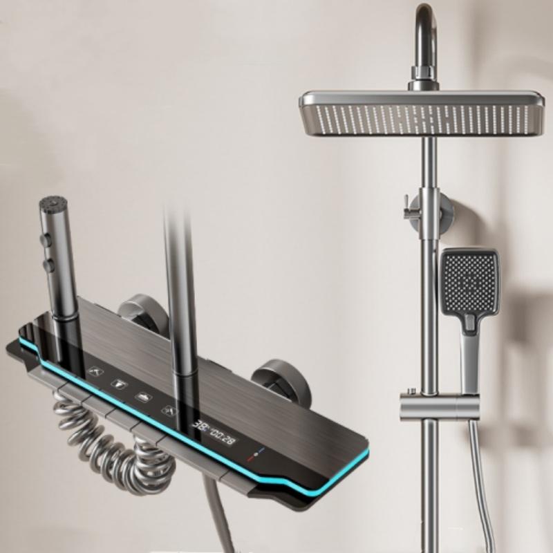 4 Functions Luxury Bathroom Shower Faucet Set Digital Temperature Display With Light Shower Hot Cold Shower Mixer Taps