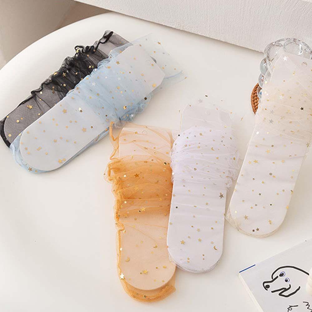 

Fashion Japanese JK Mesh Flower Star Medium Tube Socks Silk Hosiery Bow Women Socks