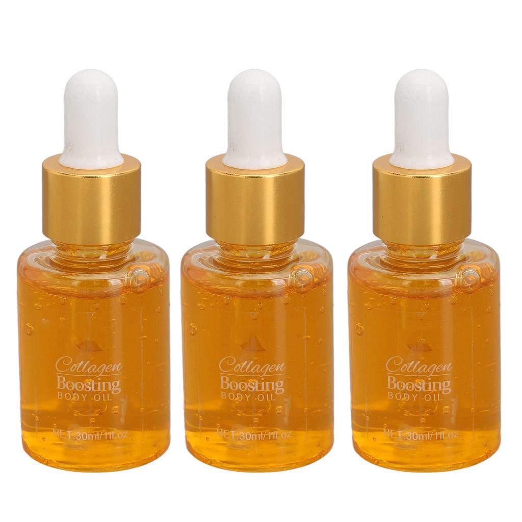 3 Pcs Collagen Boosting Body Oil 30ml Skin Firming Lifting Skincare Oil for Abdomen Arm Breast Buttock