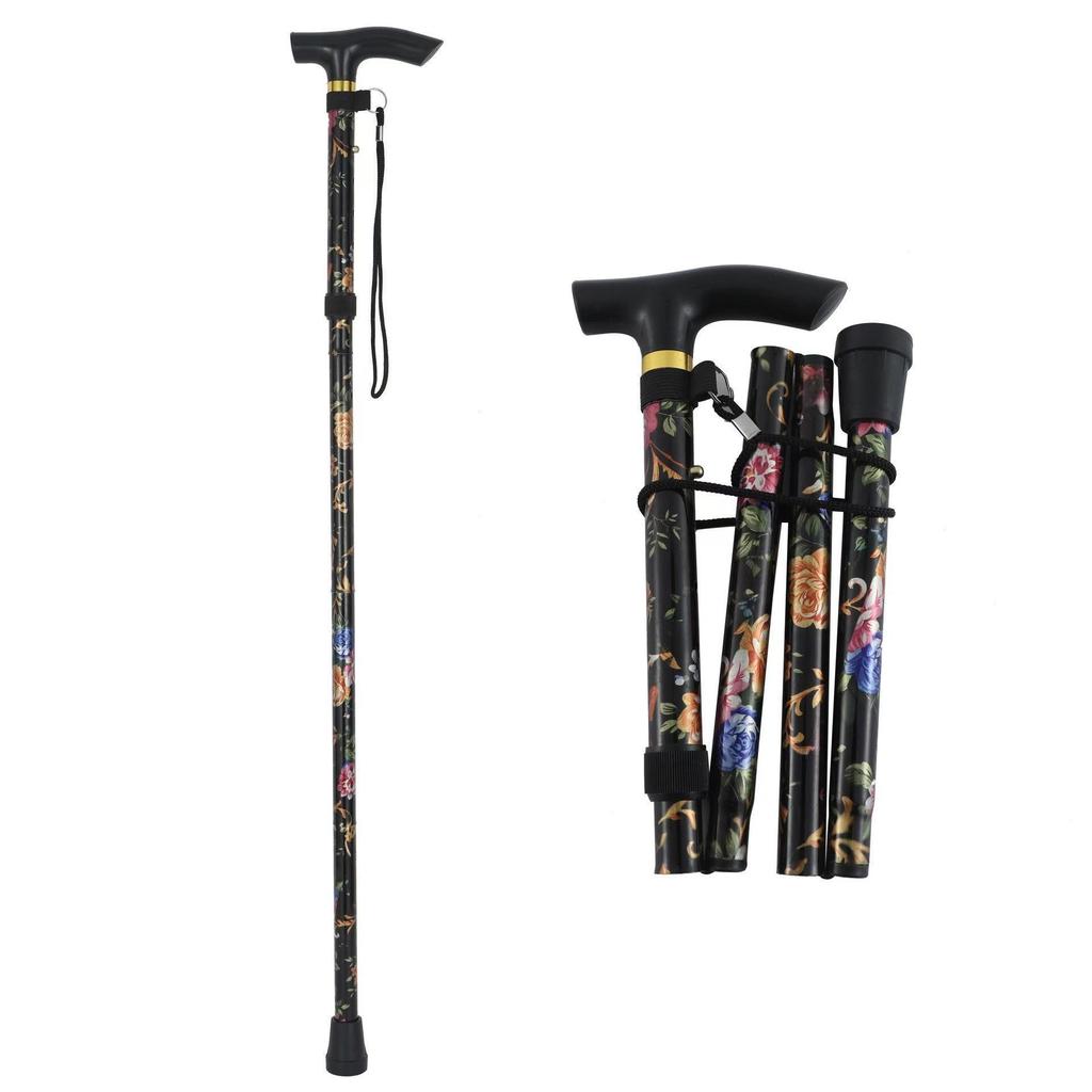 Aluminum Folding Walking Stick: Telescopic, Non-Slip Hiking Cane for Elderly Assistance
