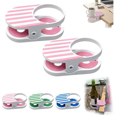 Clip-on Drink Holder for Chairs and Tables, Beach Chair Cup Holder with Clip, Cruise Cup Holder Clip, Secure Your Drink Anytime