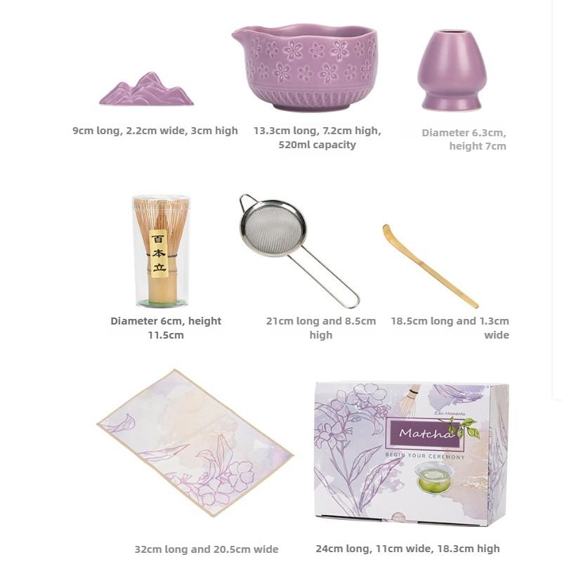 Traditional Matcha Gift Set Bamboo Matcha Whisk Scoop Matcha Bowl Whisk Holder Japanese Tea Teaware Sets