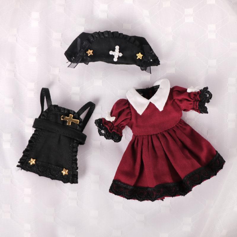 Ob11 Doll Clothes Nun Maid Suit Dress Tricolor Doll Clothes Set for Obitsu11 GSC 1/12 Doll Clothes Doll Accessories