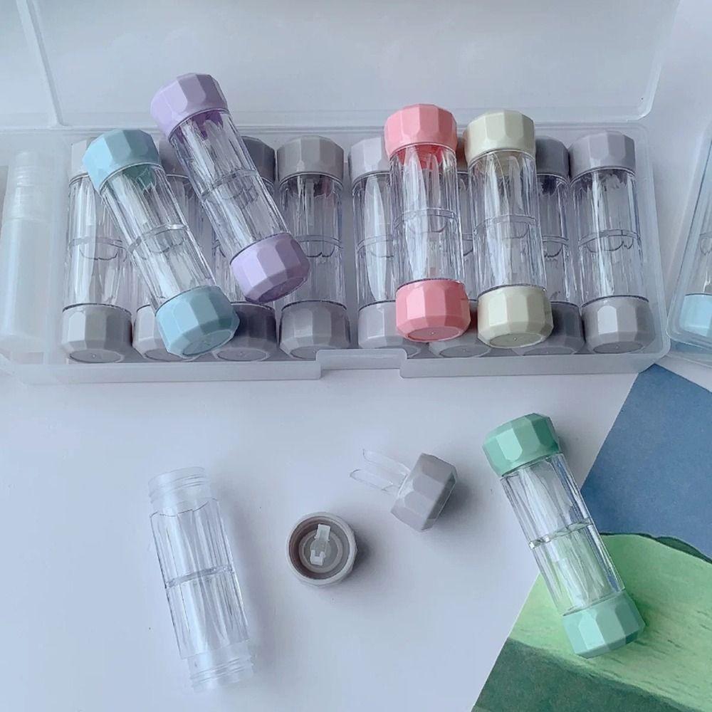 8 Pairs Portable Contact Lenses Soak Storage Case 7 Colors RGP Lens Container  Beauty